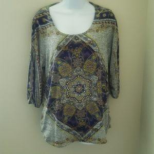 3/4 sleeve boho blouse